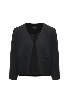 Lyocell Crinkle V-Neck Front Jacket