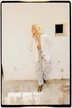 Maison Hotel Indira Pants in White Stripes