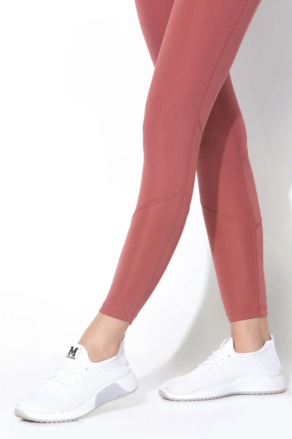 Marsala Padded Cross Back Crop Top and 7/8 Leggings