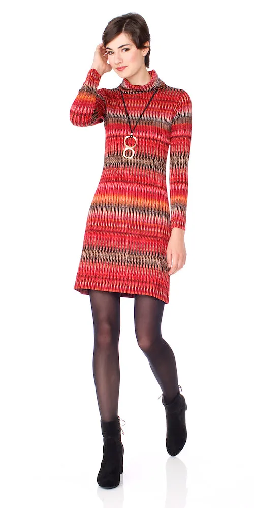 Matador Turtleneck Dress, red