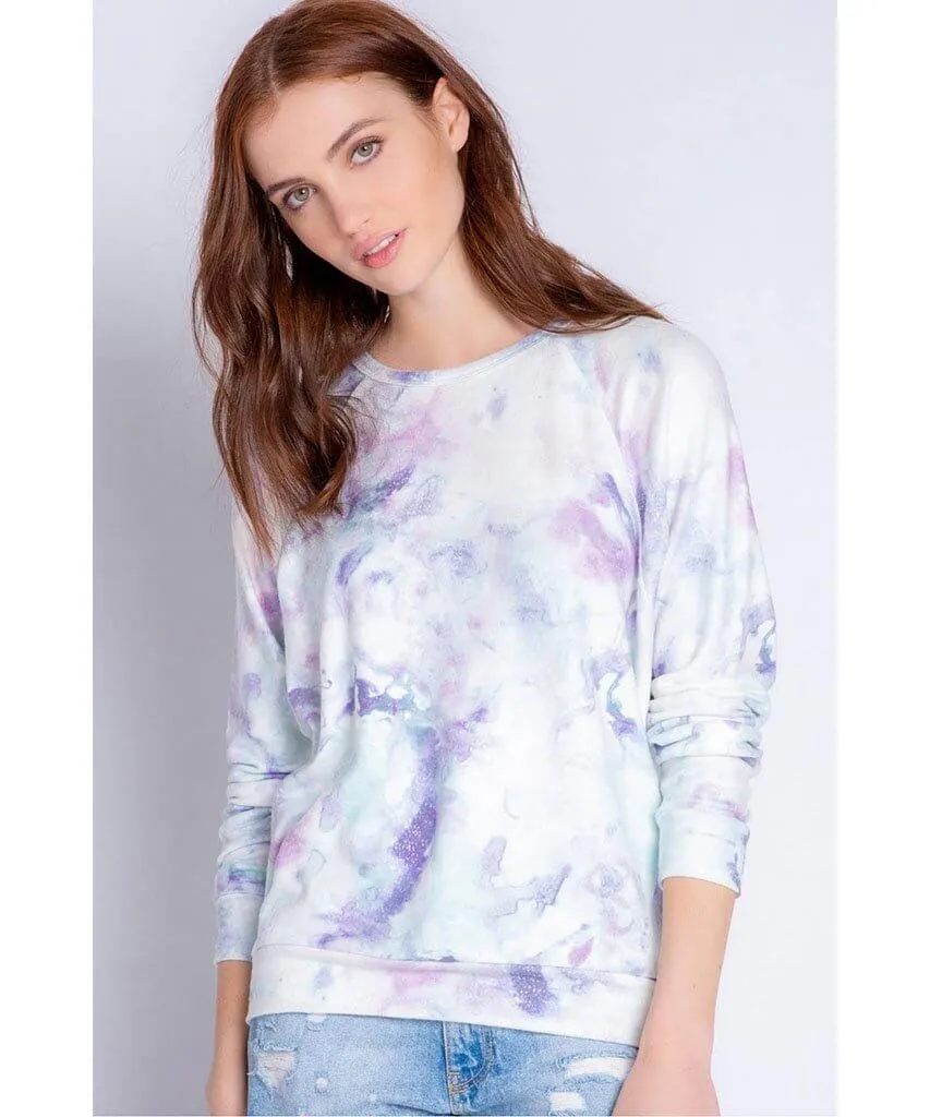 Melting Crayons Long Sleeve Sea Blue