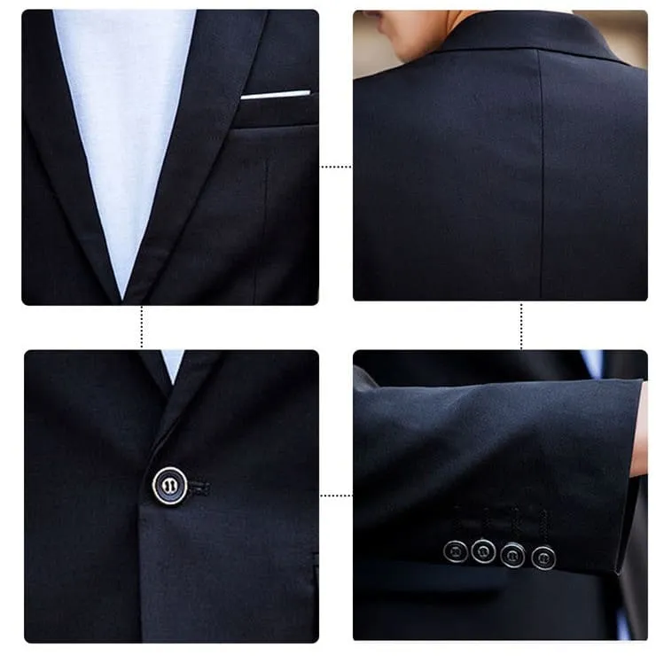 Men Lapel Collar Single Breasted Flap Pocket Blazer & Tailored Pants