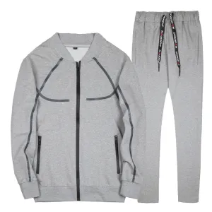 Men's Autumn Baseball Uniform Jacket Jogger Two Piece Set