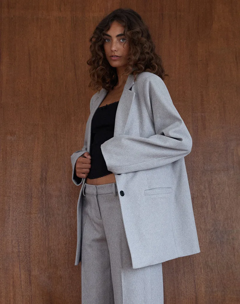 Messeir Faux Wool Blazer in Grey