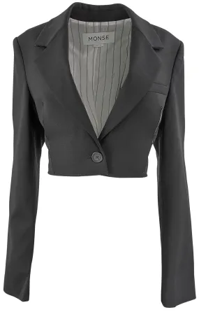 Monse Cropped Slashed Jacket in Black