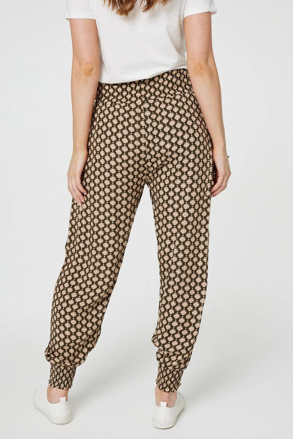 Mosaic Print High Waist Harem Trousers