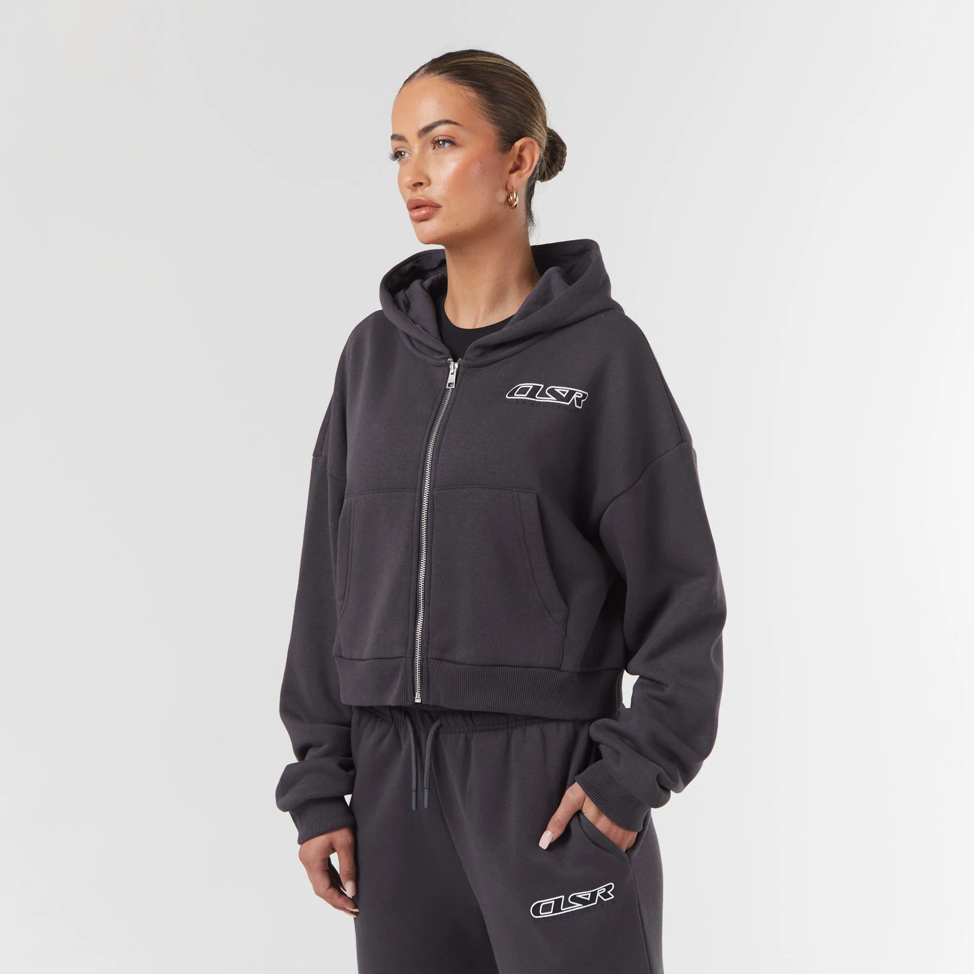 Motion Cropped Tracksuit | Charcoal