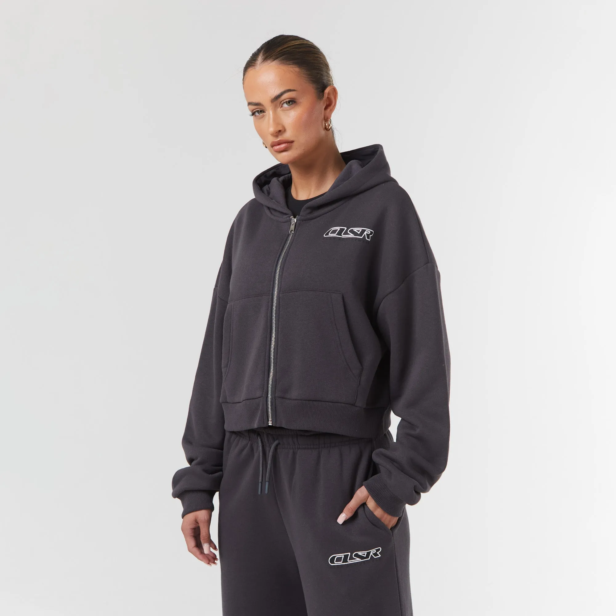 Motion Cropped Tracksuit | Charcoal