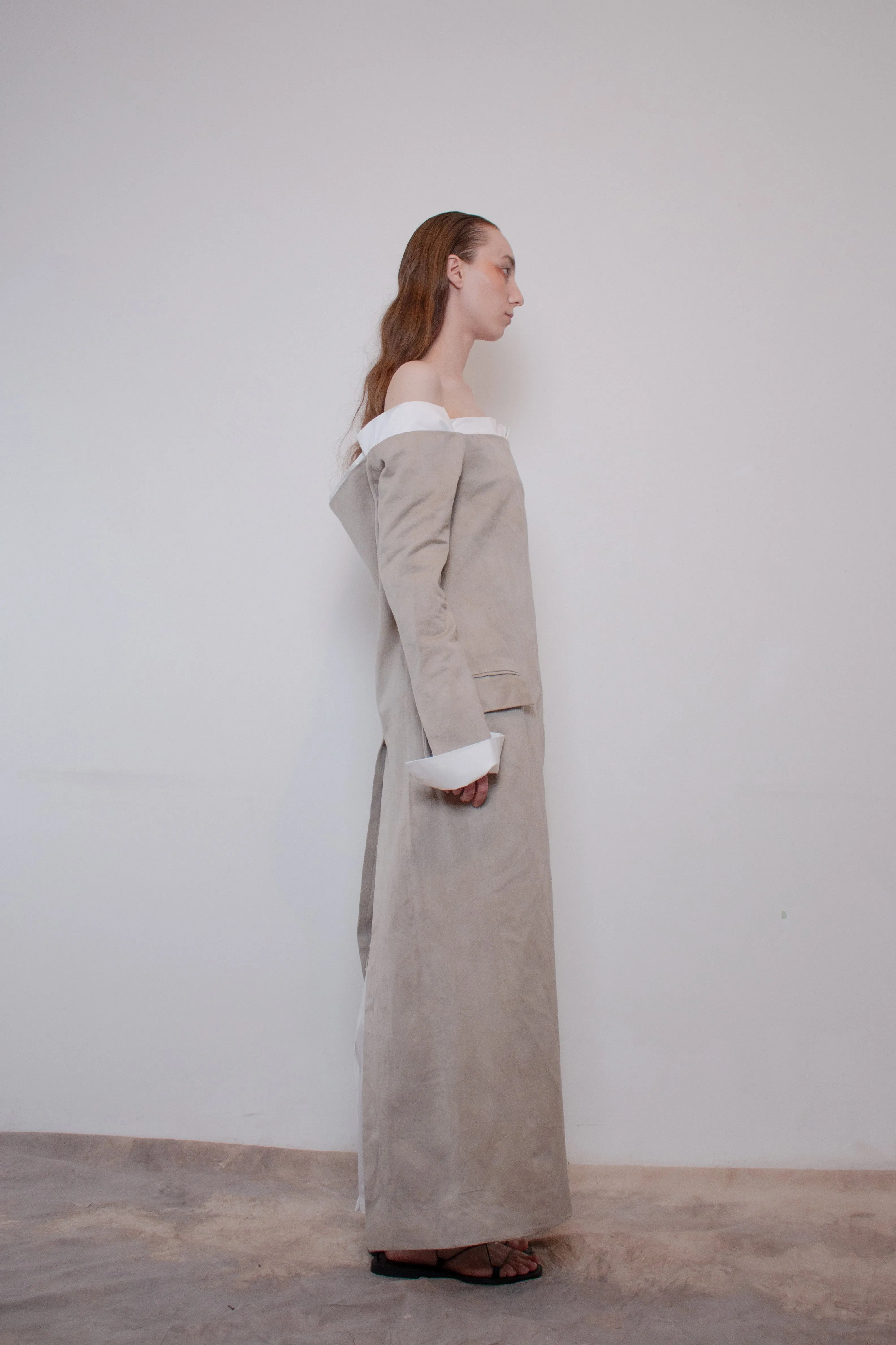 Naturally Dyed Elongated Cropped Tailored Jacket