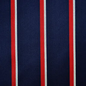 Navy Blue, Red & White Blazer Stripe Jacketing