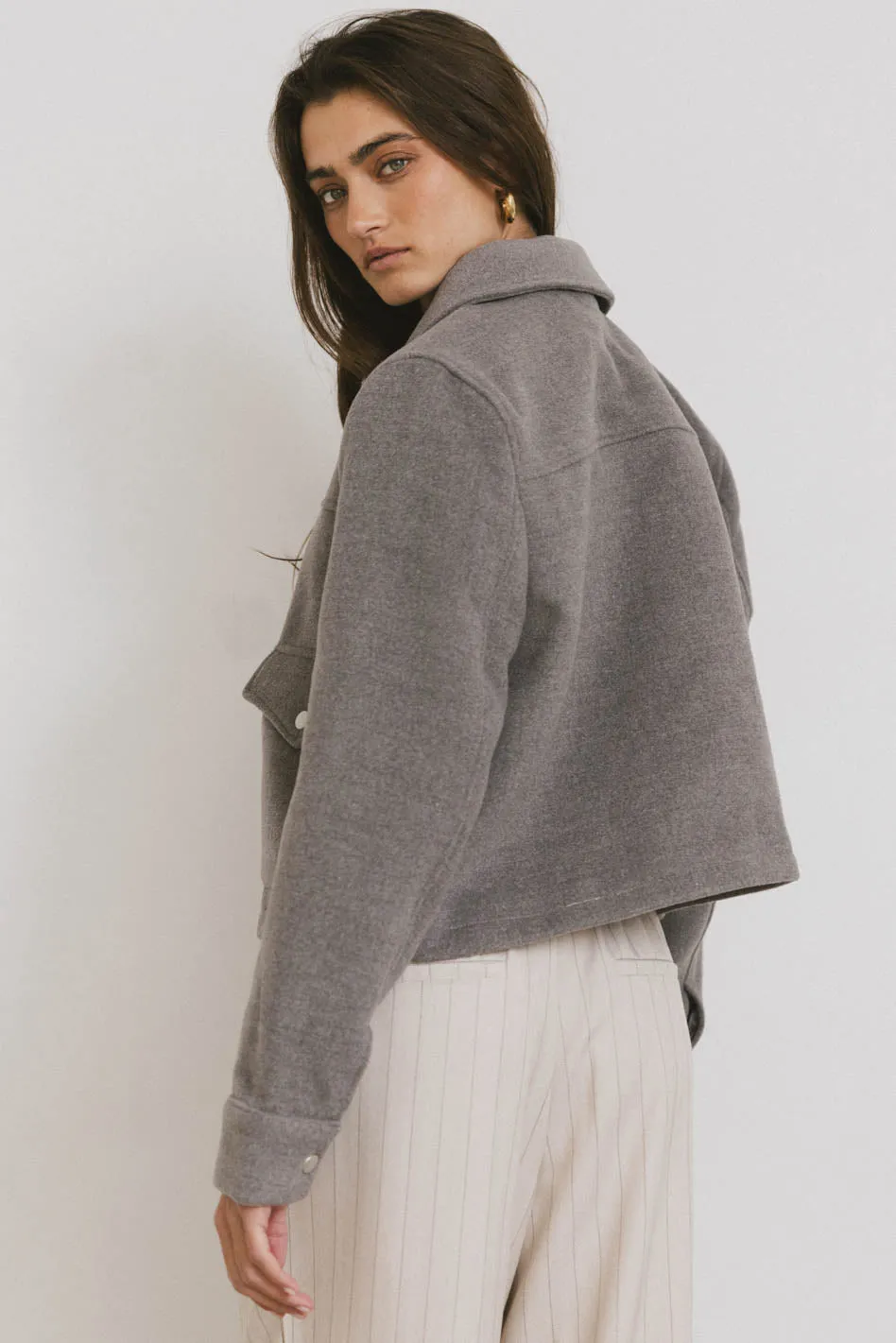 Nina Wool Blend Jacket in Grey