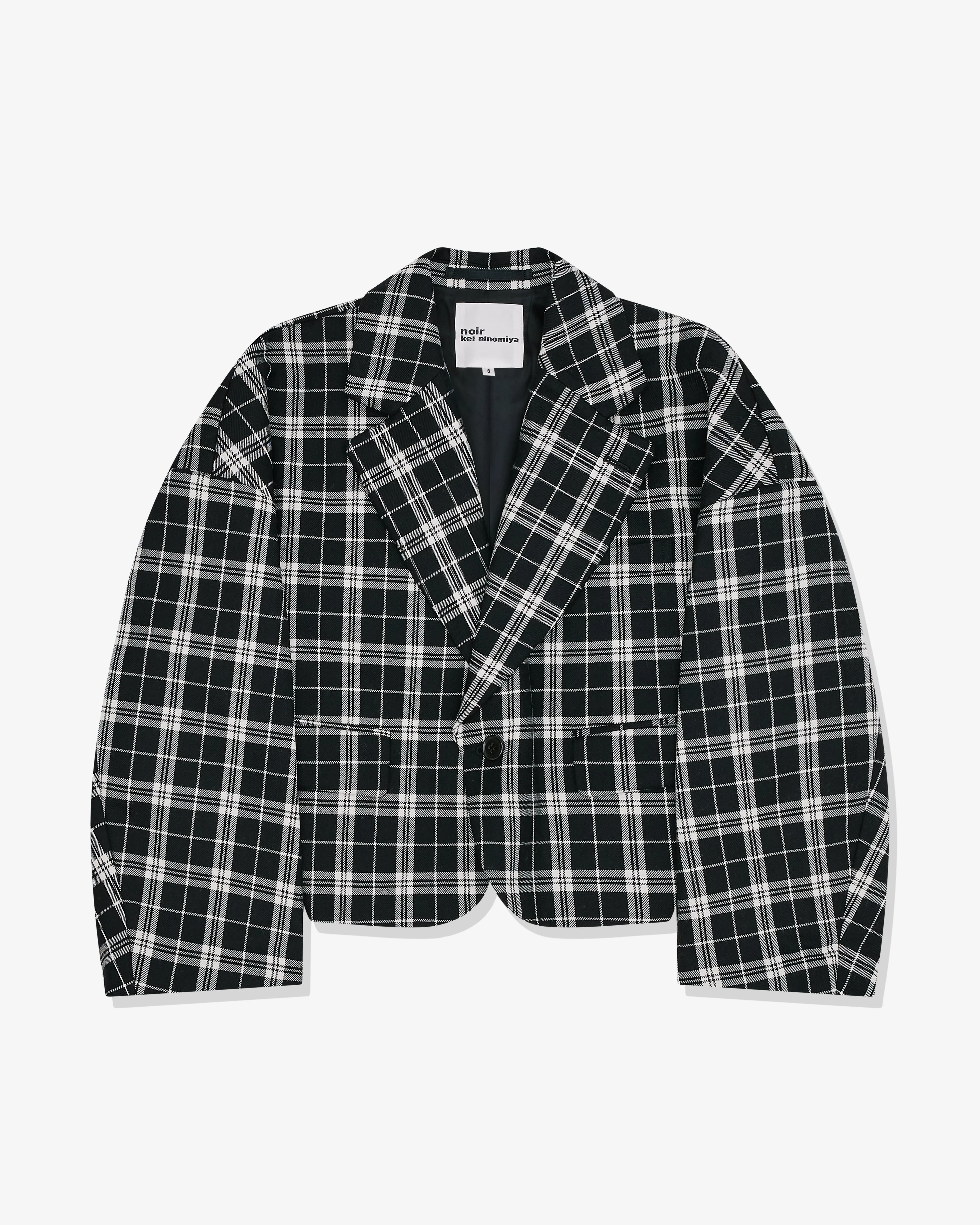 Noir Kei Ninomiya - Women's Wool Check Cropped Jacket - (Black/White)