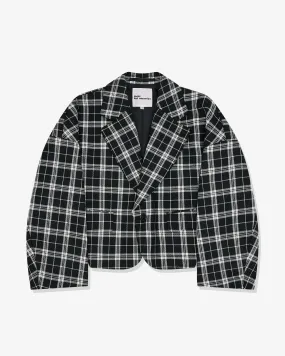 Noir Kei Ninomiya - Women's Wool Check Cropped Jacket - (Black/White)