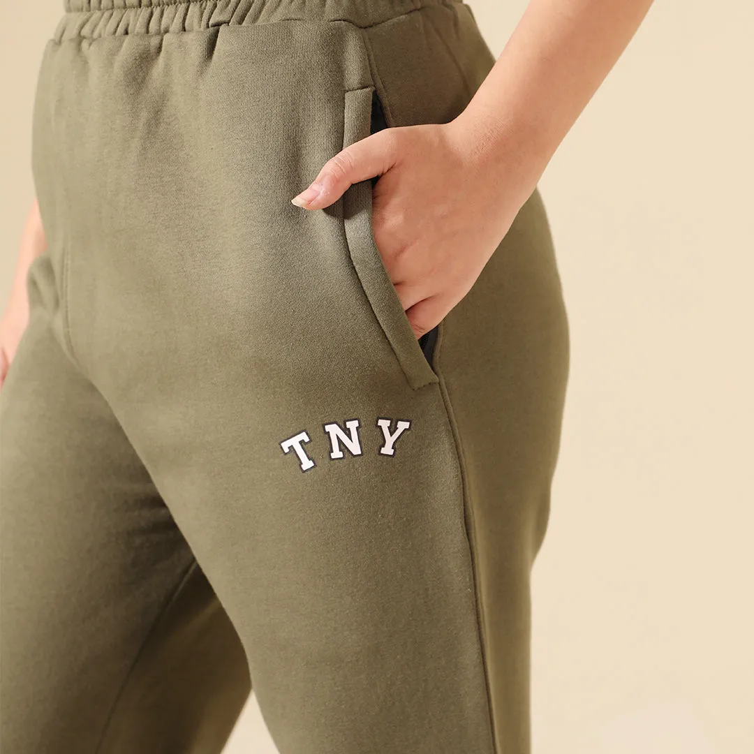 Olive Relax Fit Fleece Unisex Trouser