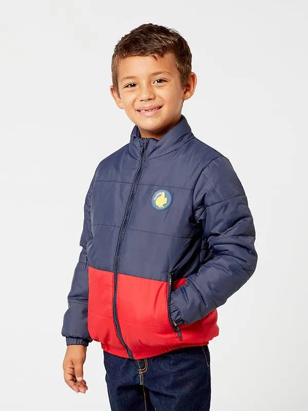 One Friday Navy Blue And red Puffer Jacket