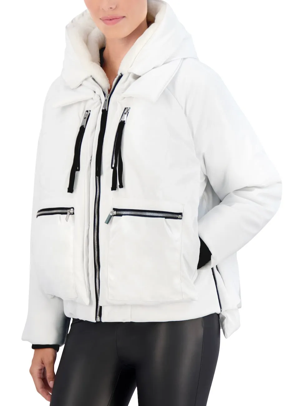 Ookie & Lala Cropped Utility Carbon Puffer Jacket