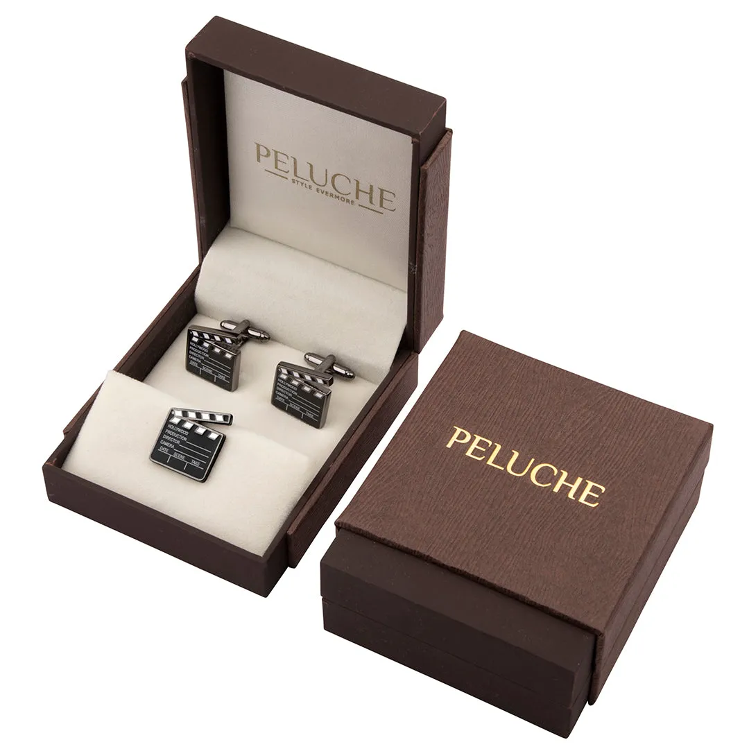 Peluche Action Cufflink and lapel Pin Set