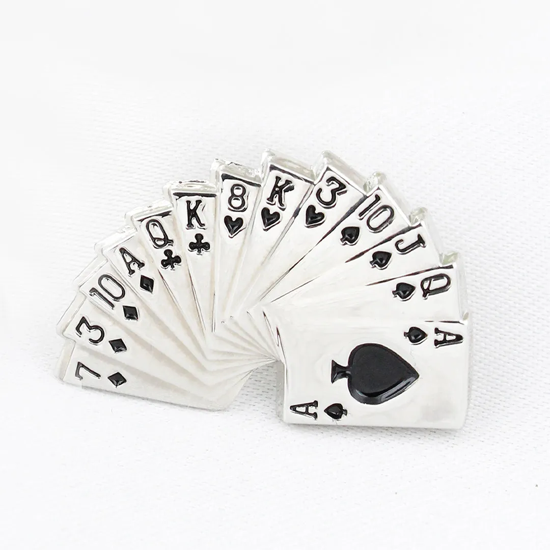 Peluche Game of Cards Cufflink and Lapel Pin Set