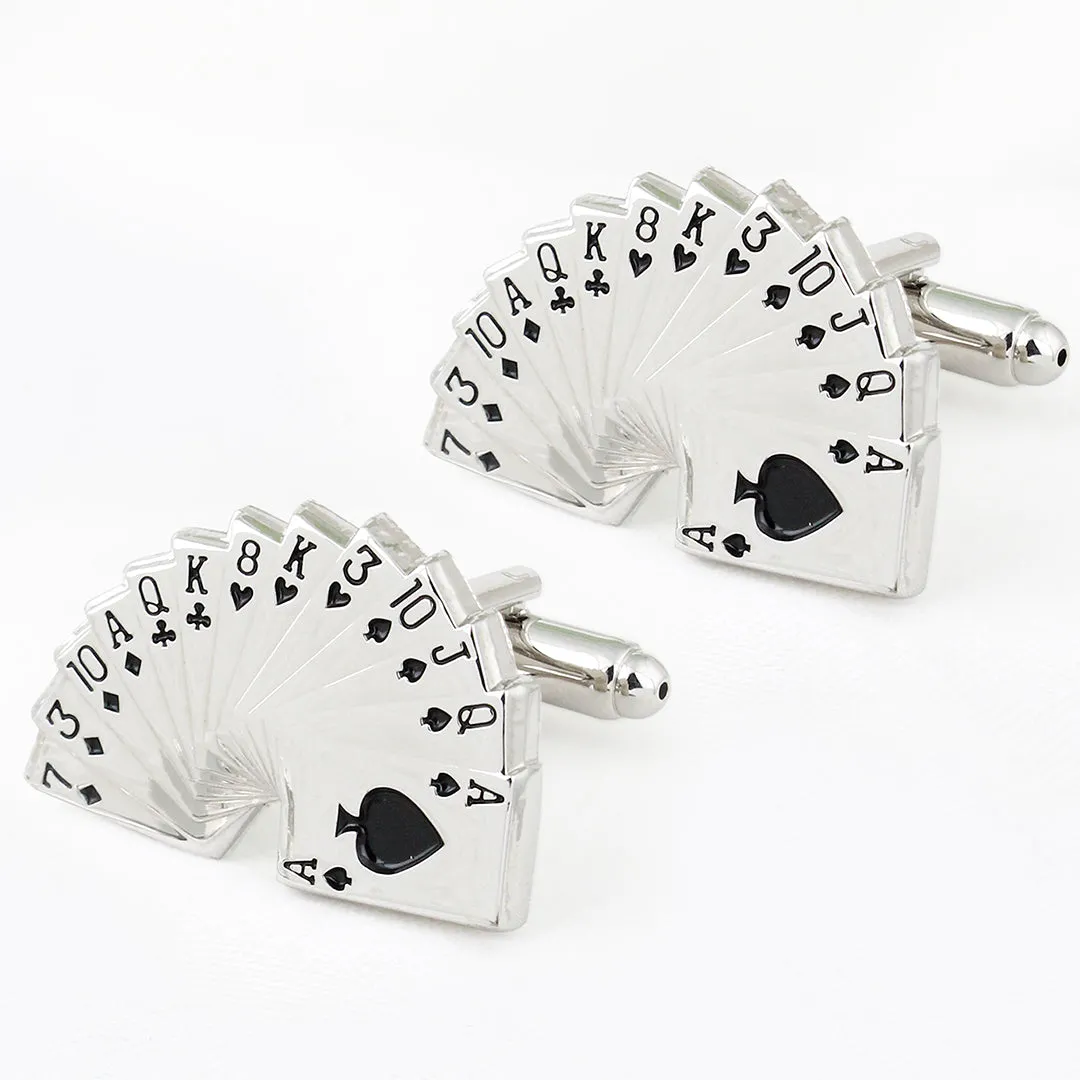 Peluche Game of Cards Cufflink and Lapel Pin Set