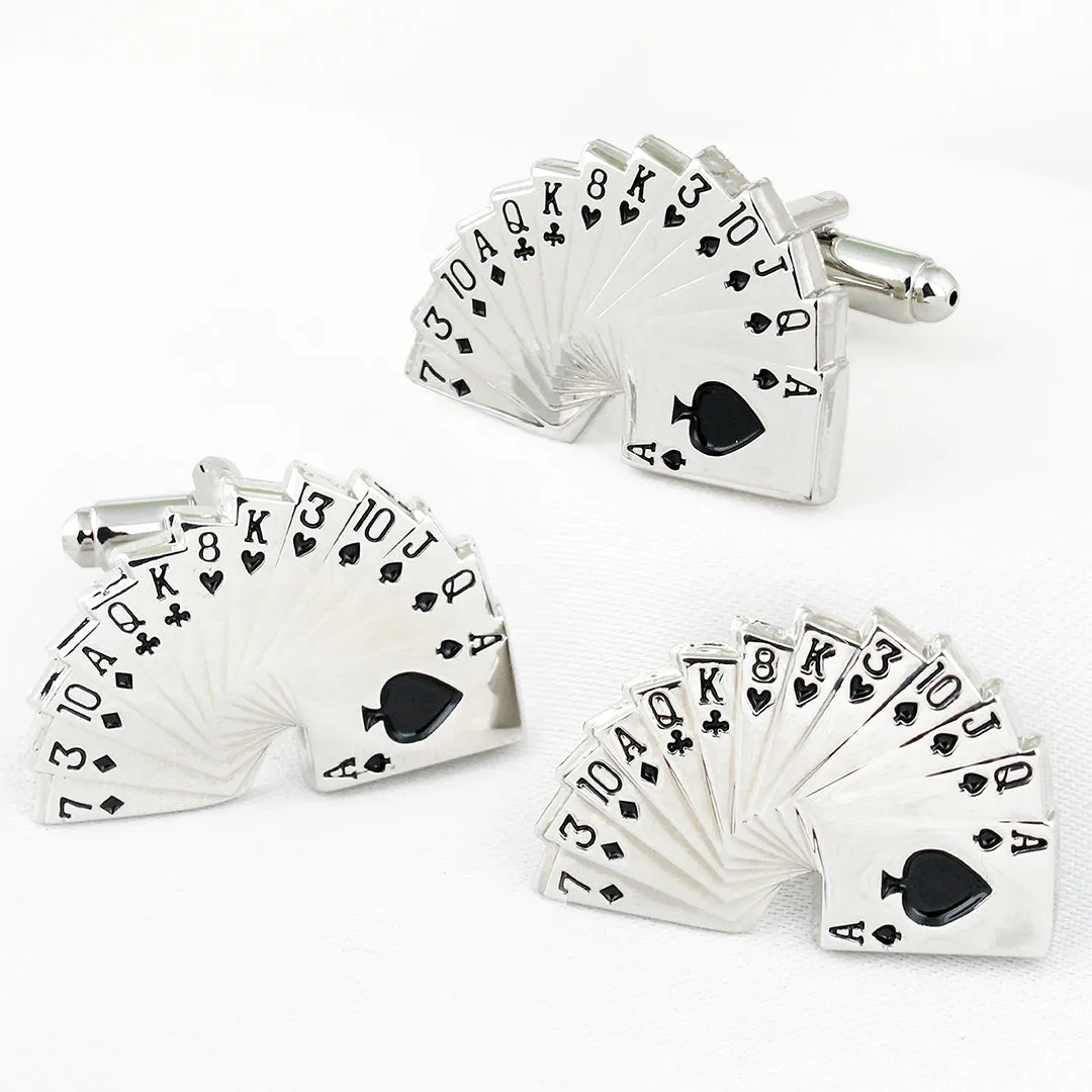 Peluche Game of Cards Cufflink and Lapel Pin Set