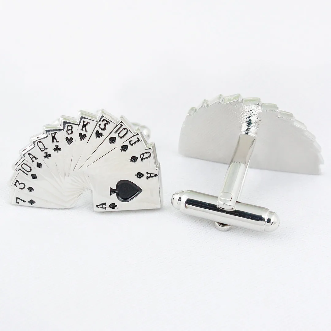 Peluche Game of Cards Cufflink and Lapel Pin Set