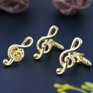 Peluche Golden Symbol of Musi Cufflink and Lapel Pin Set