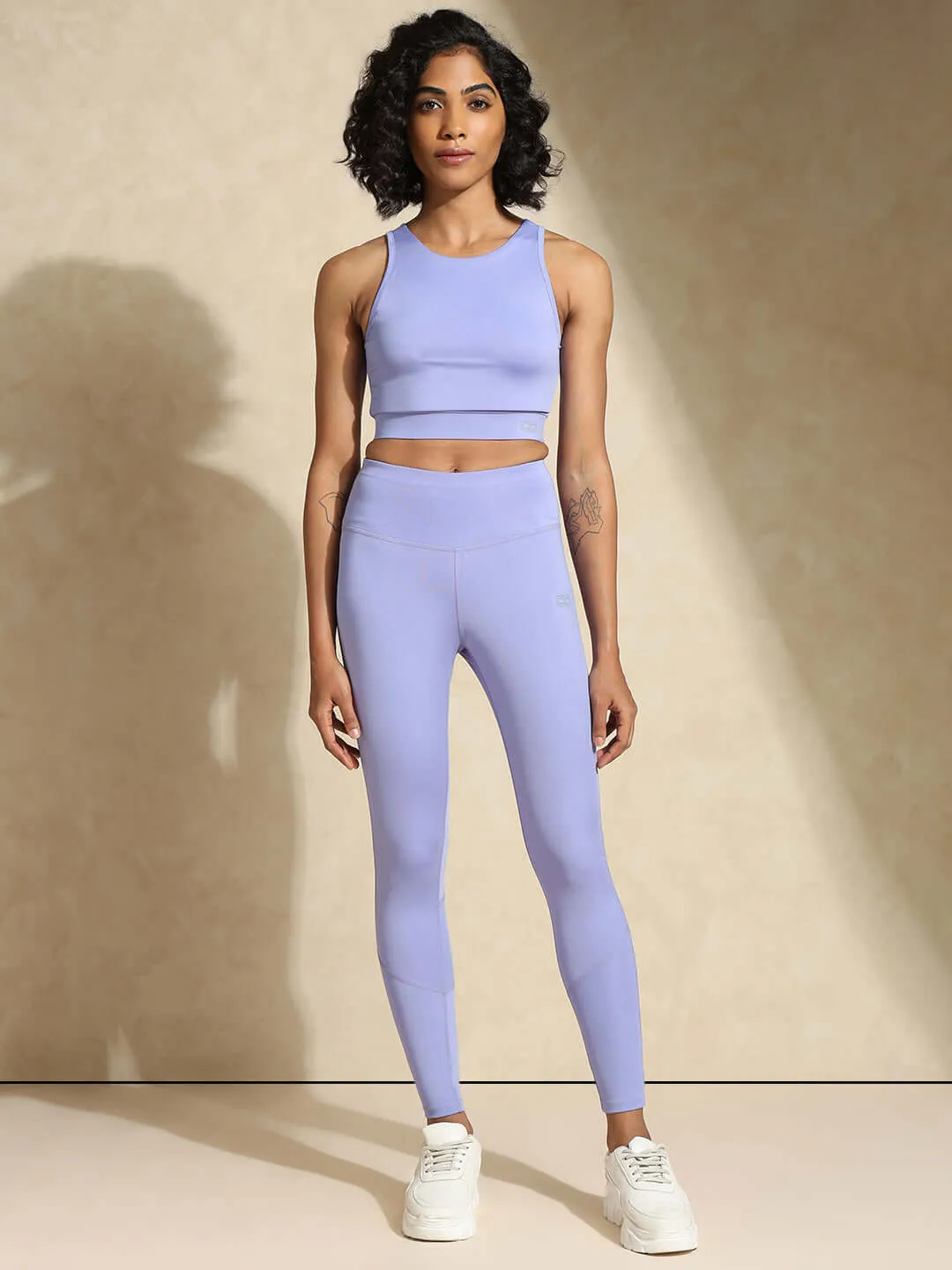 Periwinkle Cross back Crop Top & 7/8 Leggings