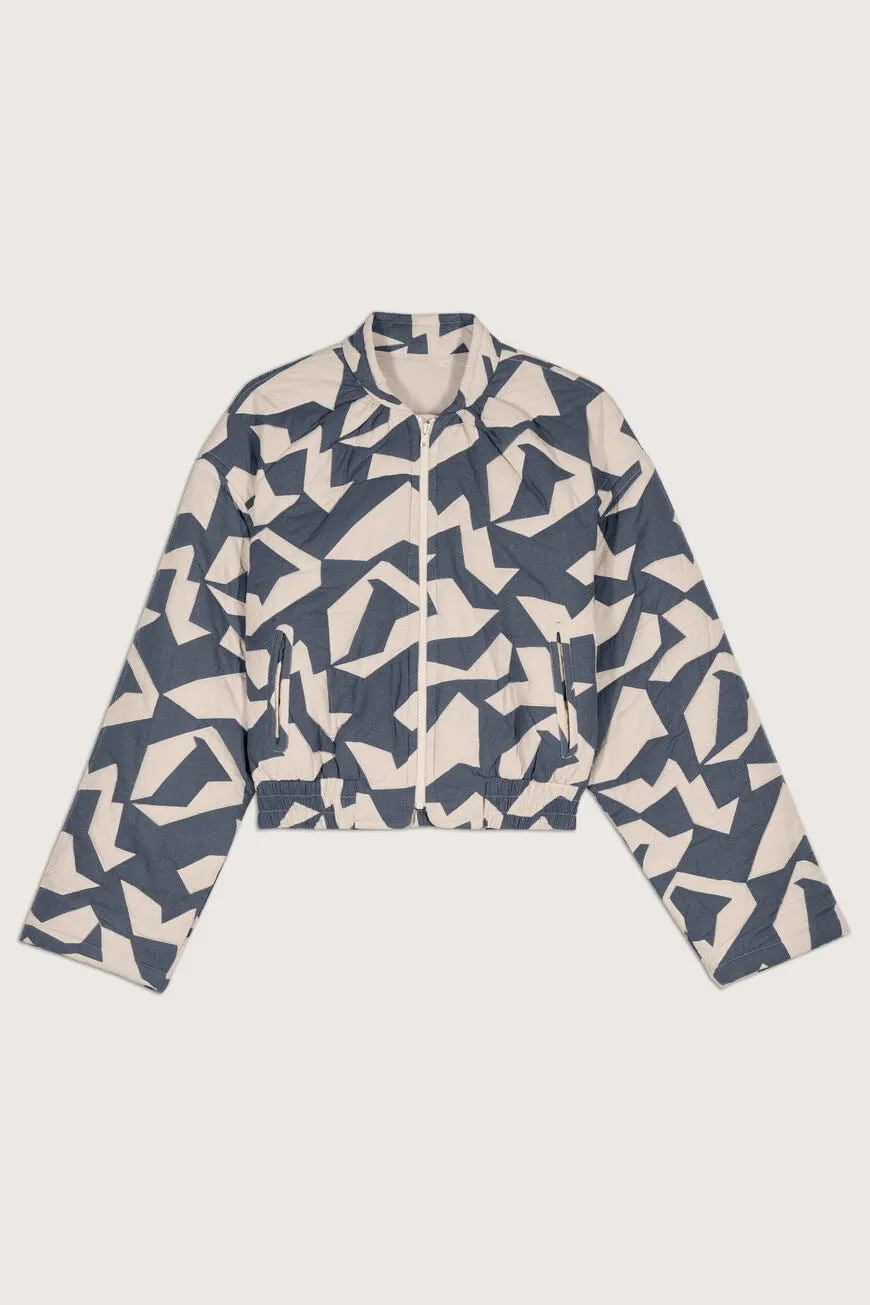 Pre Order:  Geometric Print Cropped Jacket