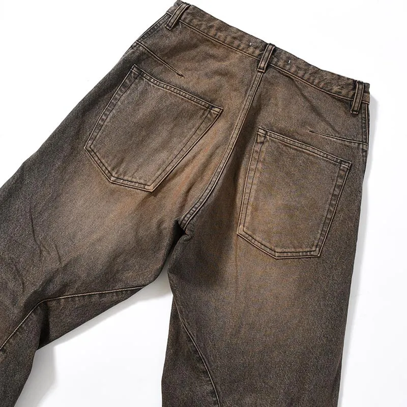 Pre Order: Washed Rust Loose Straight Leg Denim Jeans