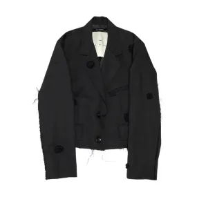 "Daisy" Cropped Drill Blazer 'Black'