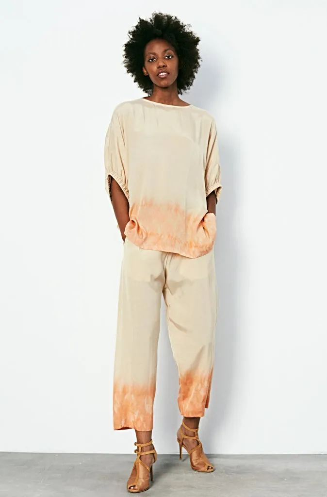 Rabens Saloner Holly Freckled Border Pants in Sand Pink