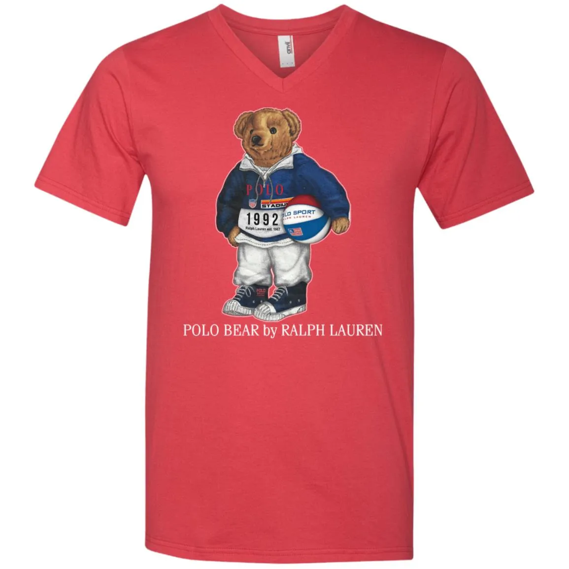 Ralph Lauren Polo Bear T-shirt Men V-Neck T-Shirt