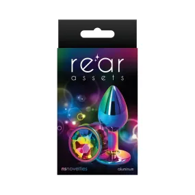 Rear Assets Metal Anal Plug Small Multicolor/Rainbow