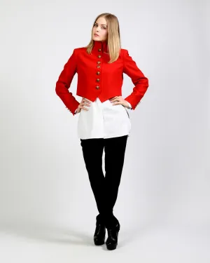 Red Wool Military Jacket