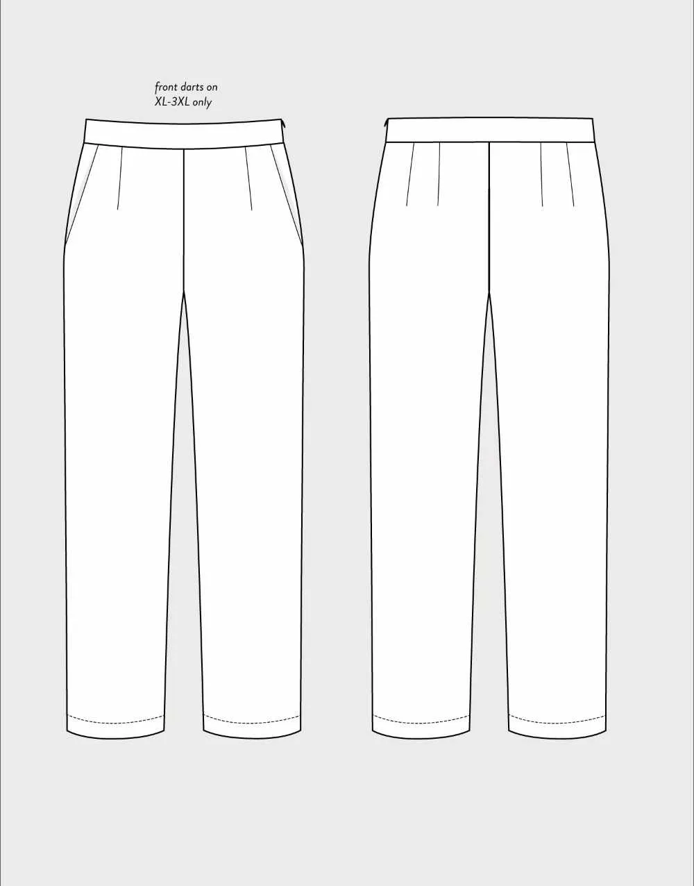 Regular Fit Trousers Sewing Pattern, The Assembly Line