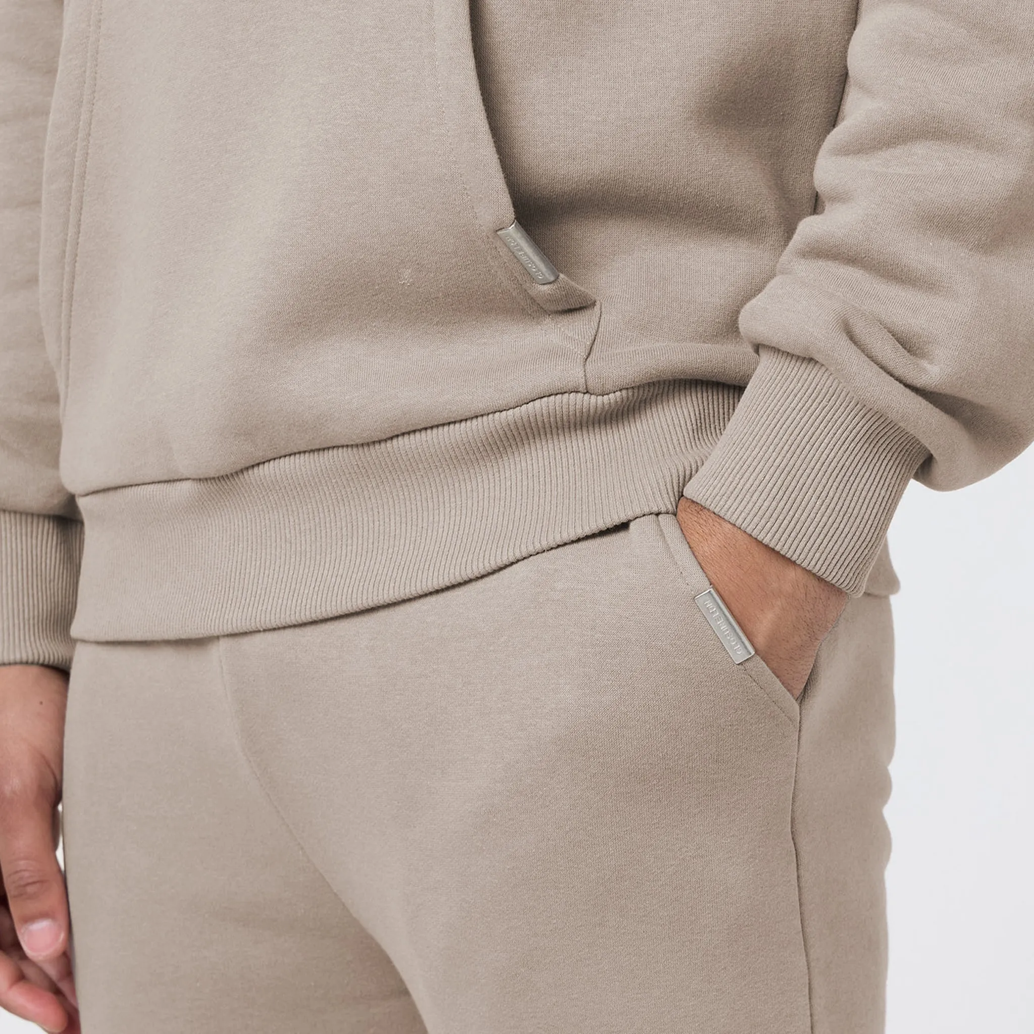 Relaxed Fit Cuffed Jogger | Stone