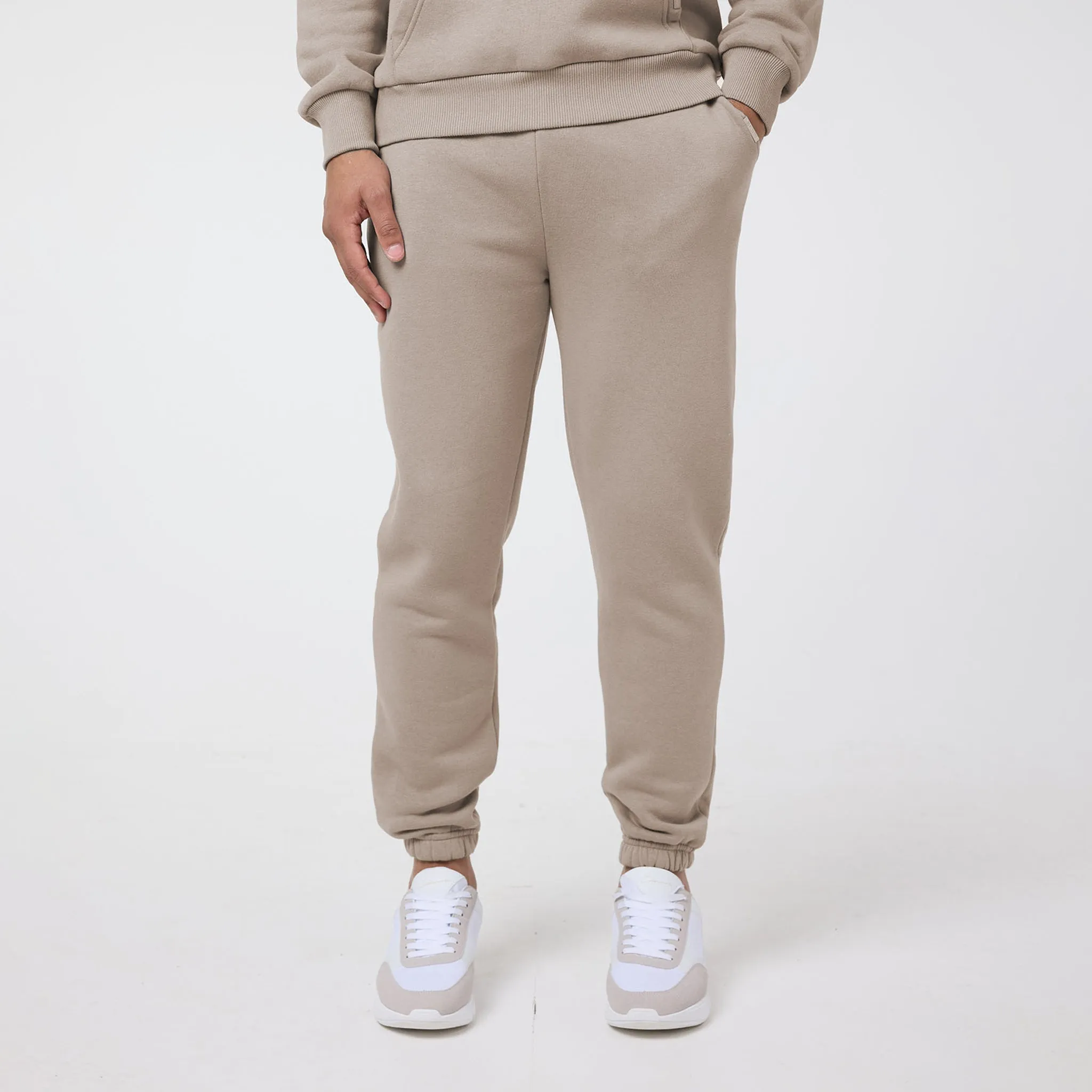 Relaxed Fit Cuffed Jogger | Stone