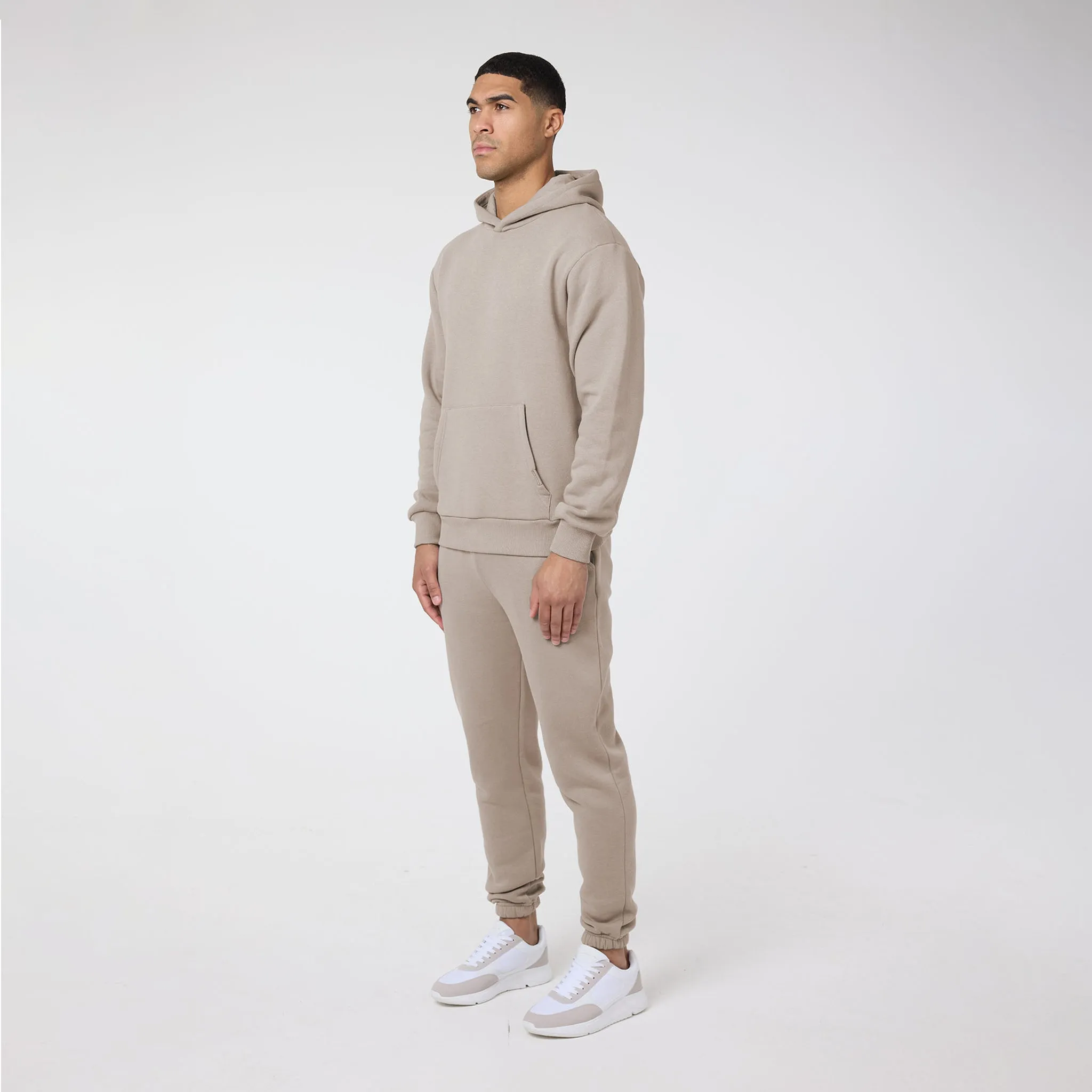 Relaxed Fit Cuffed Jogger | Stone