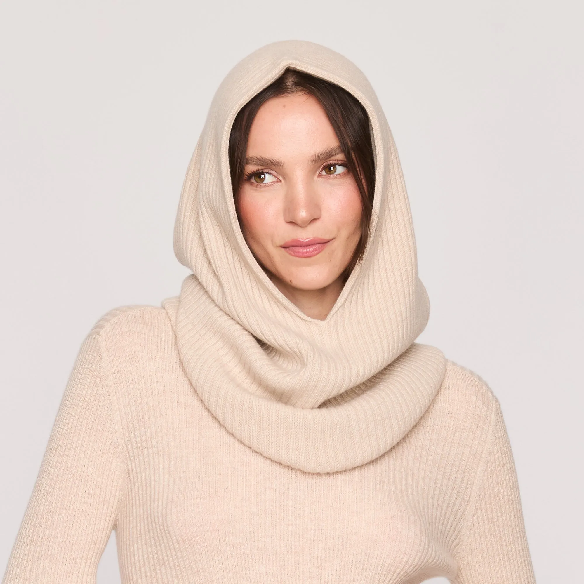 Ribbed Hoodie Neck Warmer