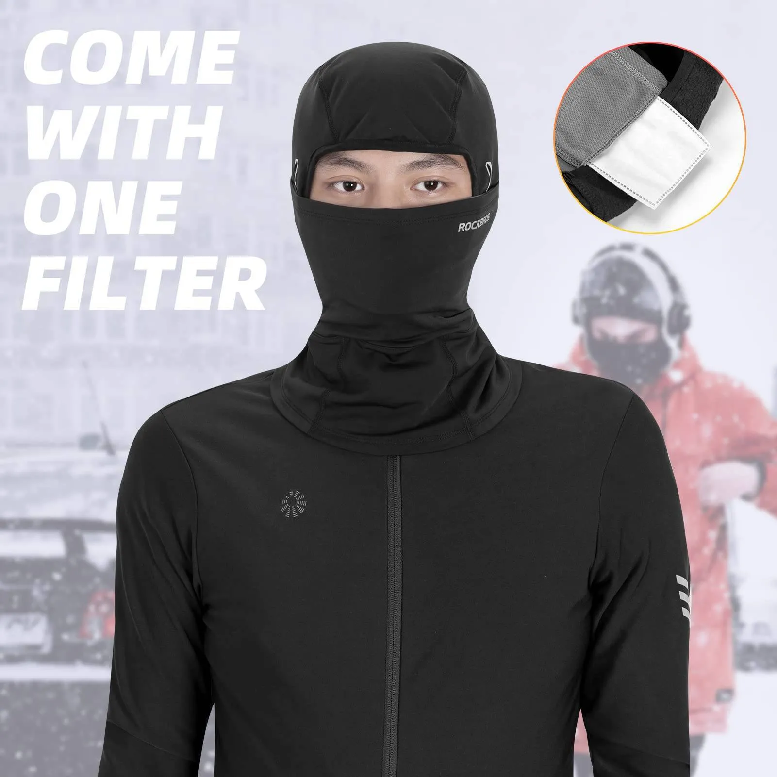 ROCKBROS Winter Balaclava Herren Winddicht Sturmmaske Outdoorsports