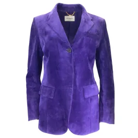 Salvatore Ferragamo Purple Suede Calfskin Blazer