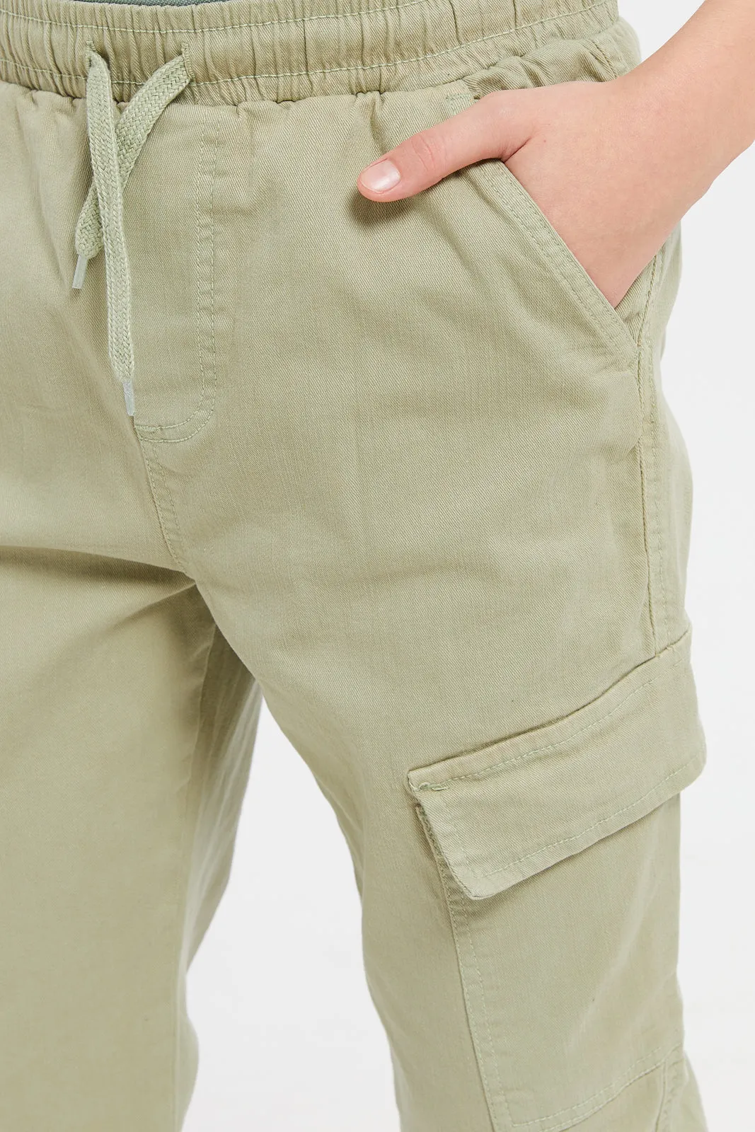 Senior Boys Olive Cargo Pocket Jogger