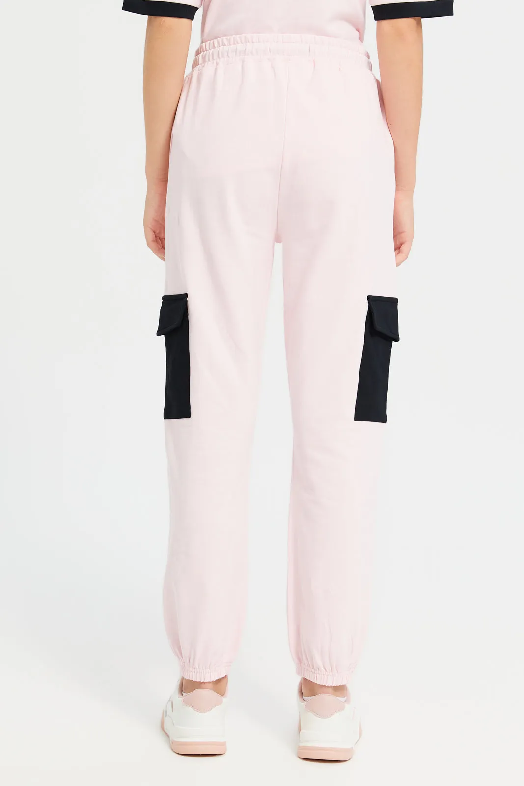 Senior Girls Pink Cargo Pocket Joggers