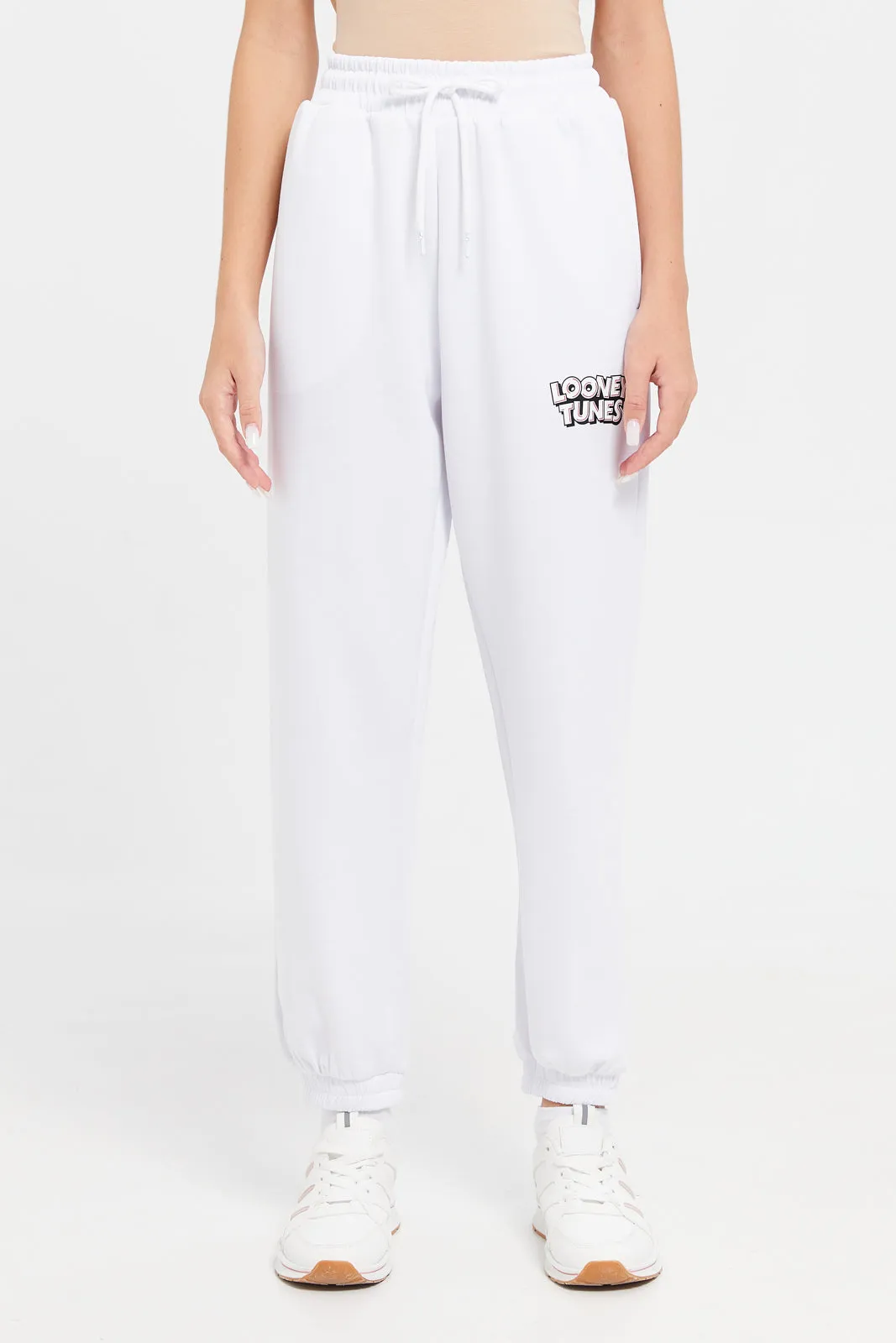 Senior Girls White Track Pants