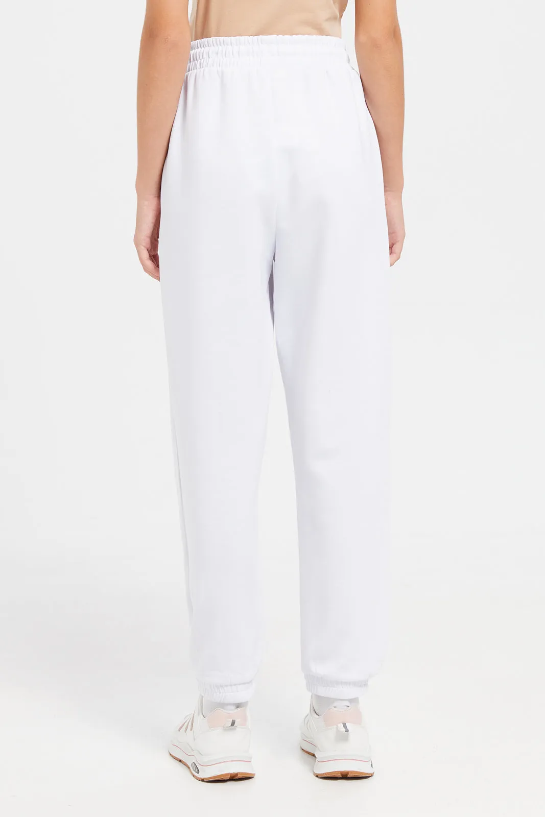 Senior Girls White Track Pants