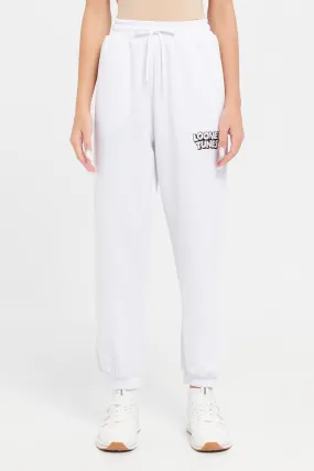 Senior Girls White Track Pants