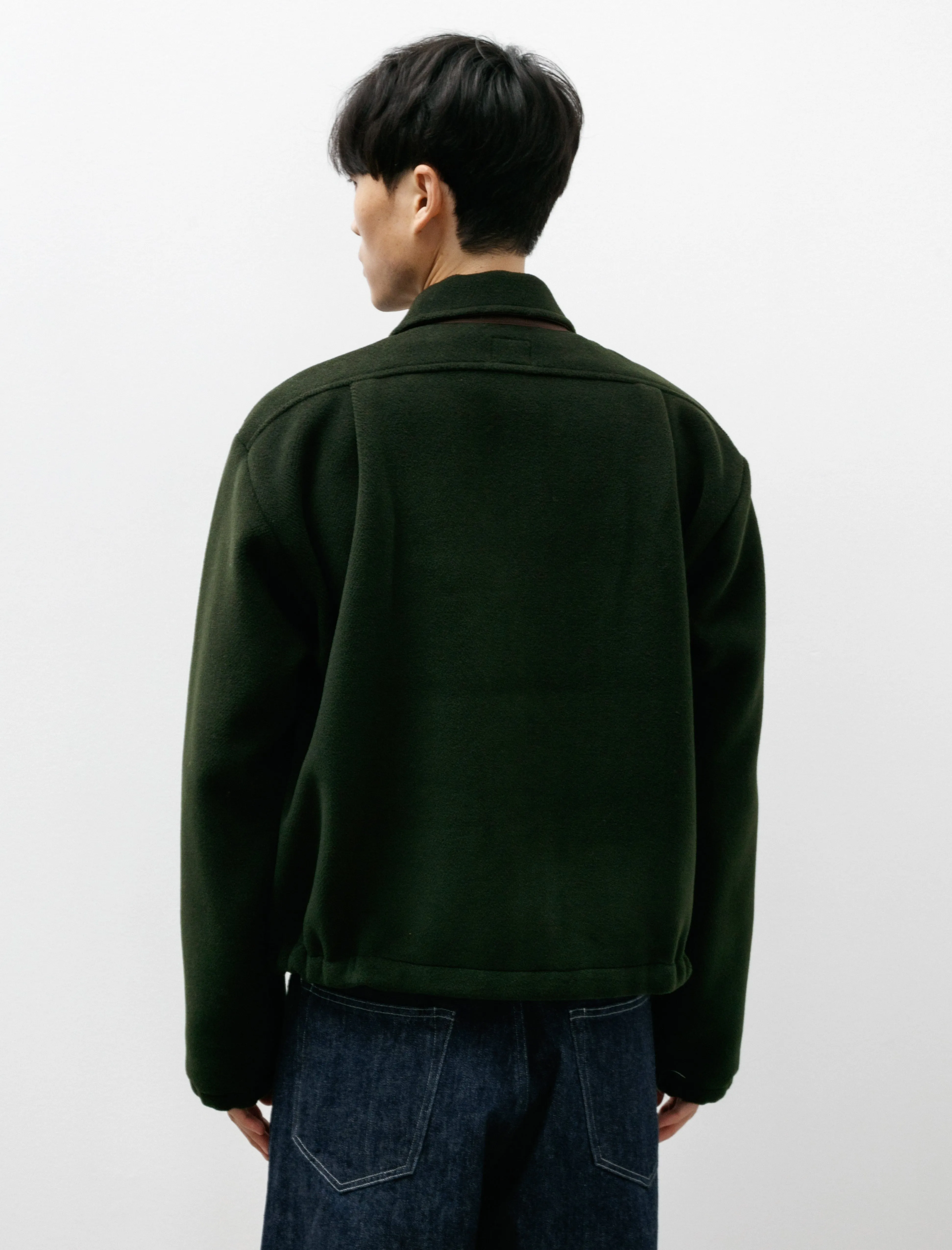 Shell Blouson Bottle Green Wool