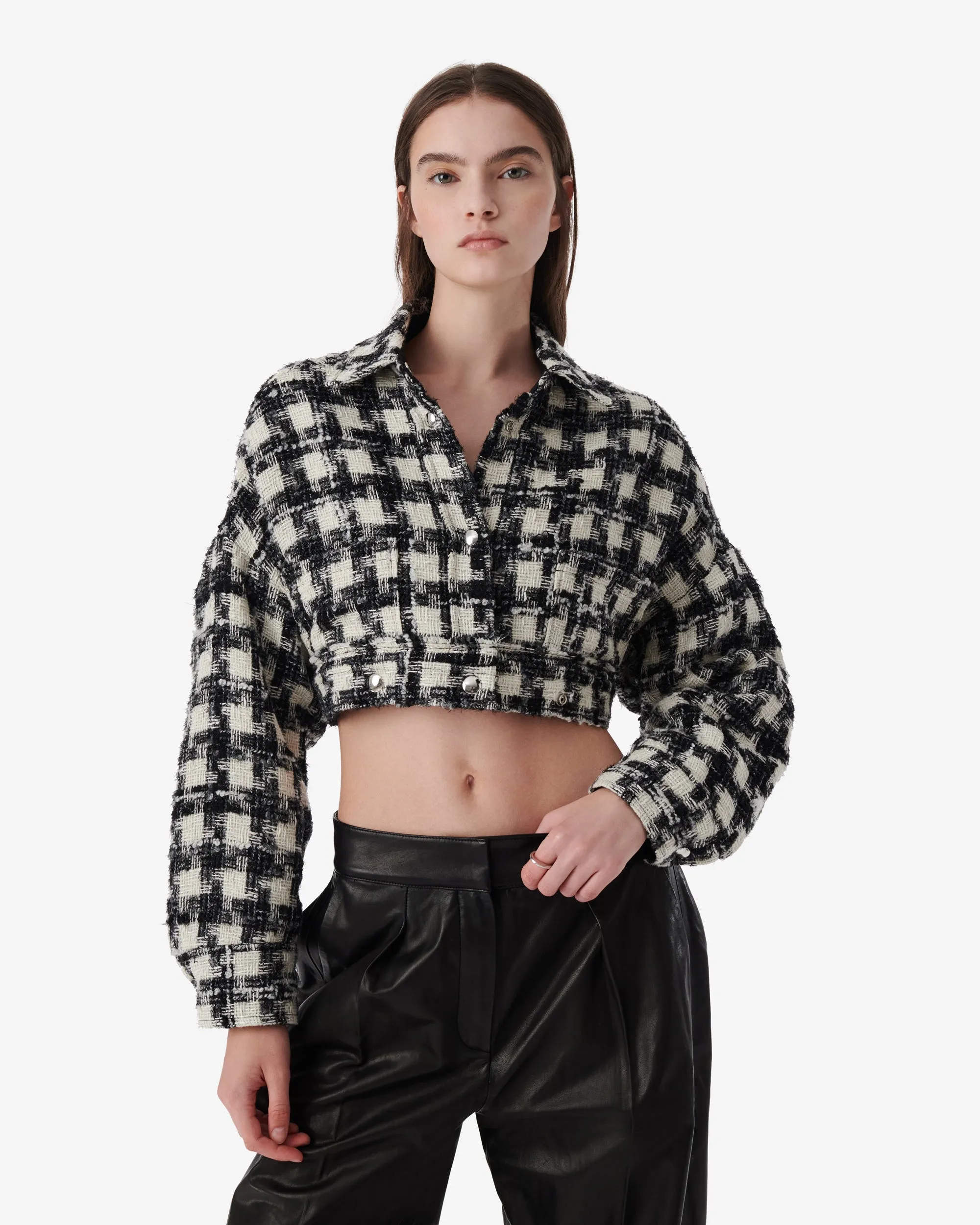 SMV X IRO HOUNDSTOOTH CROP JACKET