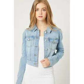 Stretch Cropped Denim Jacket