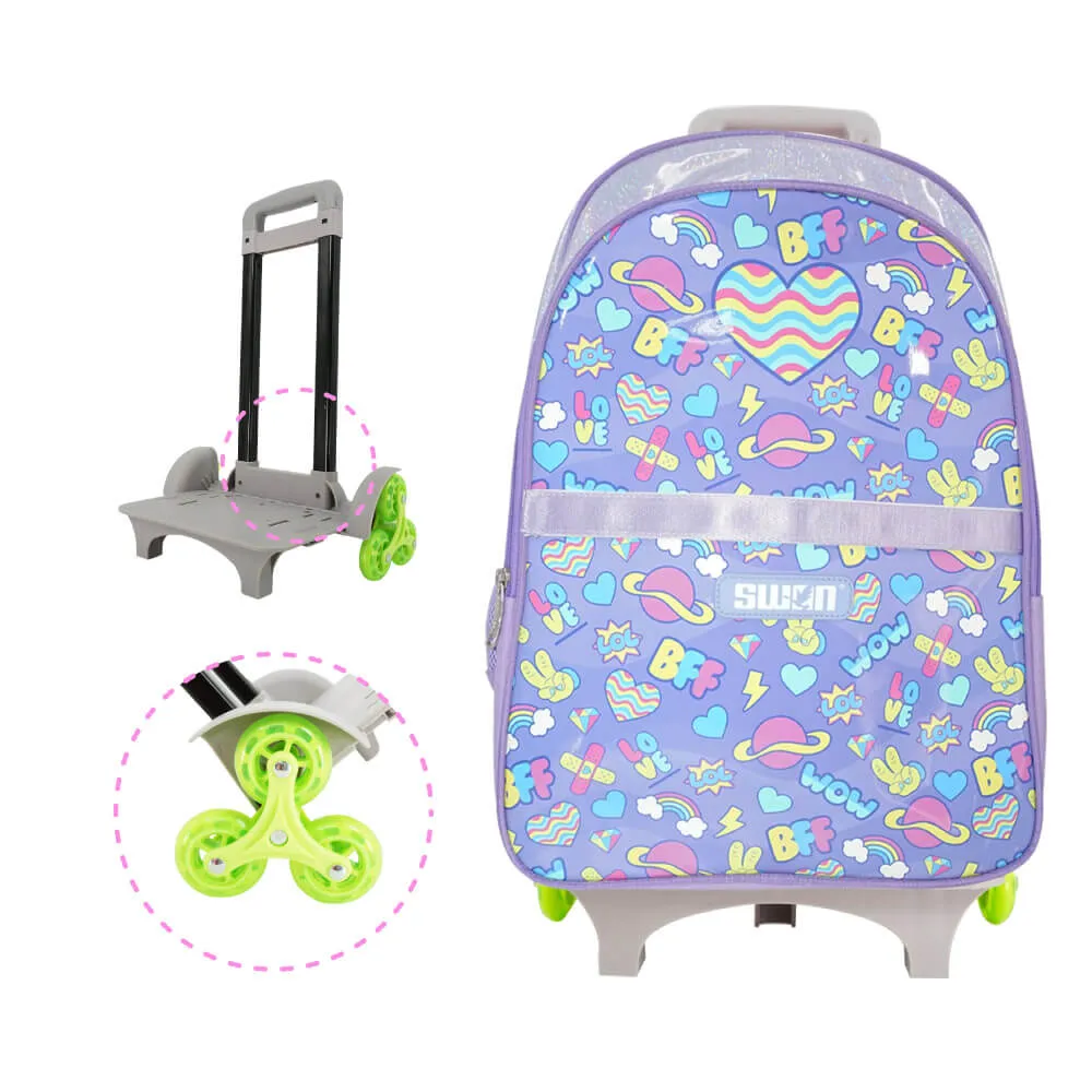 SWAN SHINE PRIMARY (XL) STAIRCASE TROLLEY SCHOOL BAG